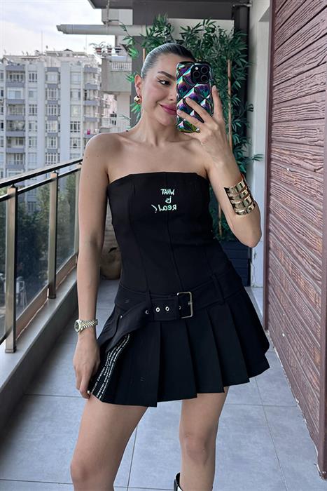 Real Kemerli Şort Tulum