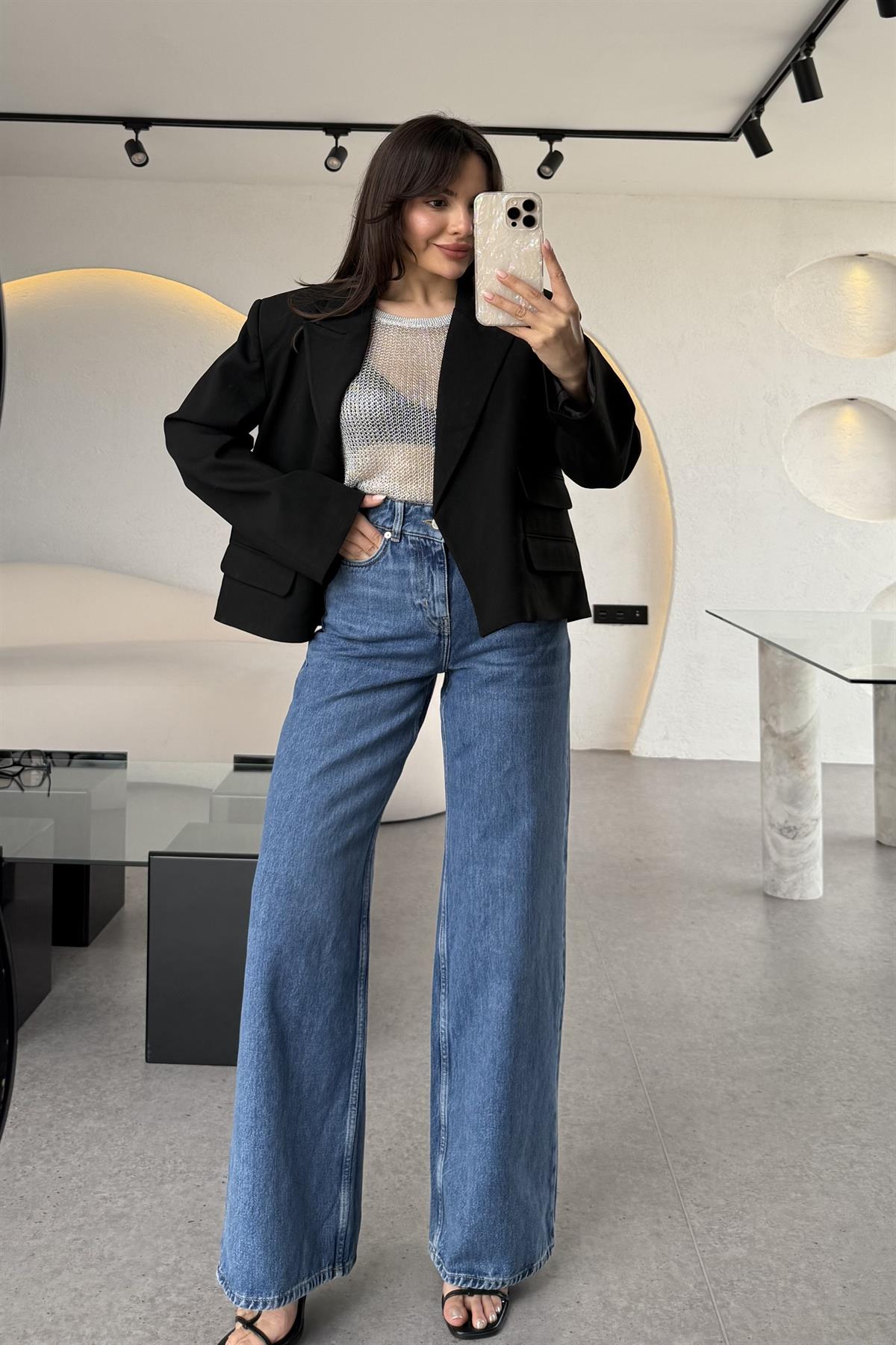 Rework Midblue Wide Leg Jean