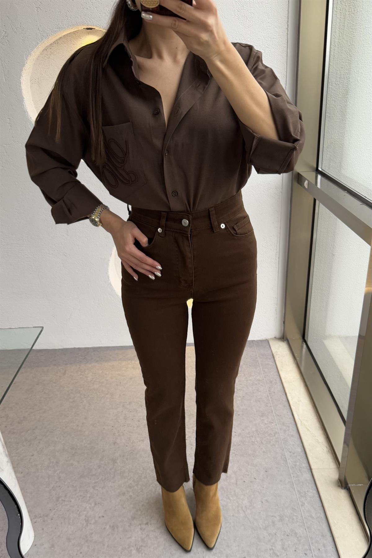 Riccardo Acı Kahve Boyfit Jean