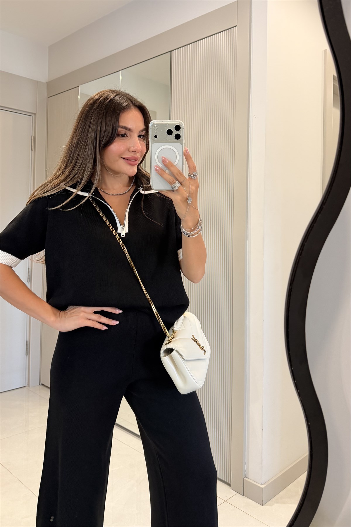 Riccardo Siyah Polo Yaka Triko Takım