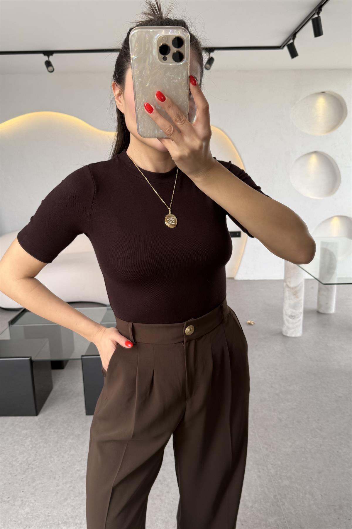 Riddle Acı Kahve MD Yarım Kollu Body