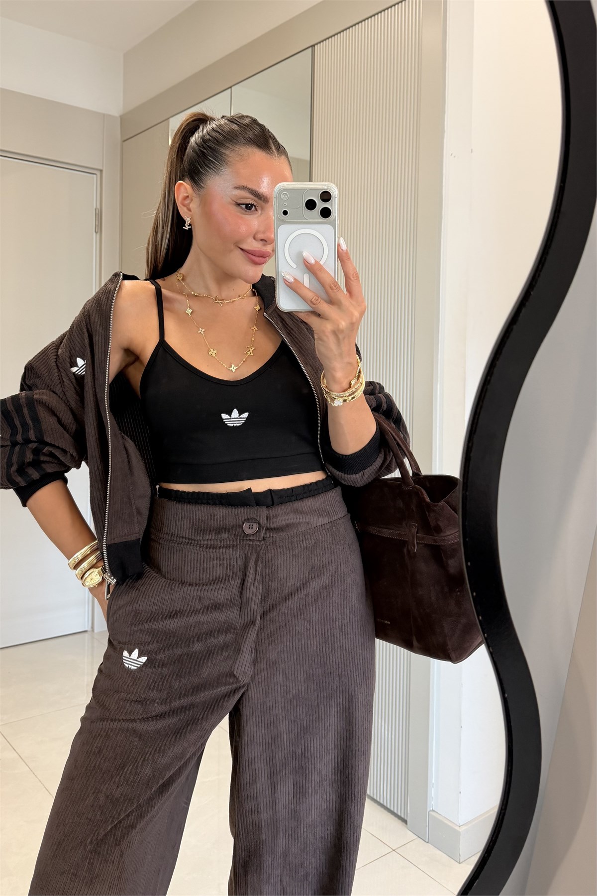 Rishi Kahve  Kadife Üçlü Marka Model Takım