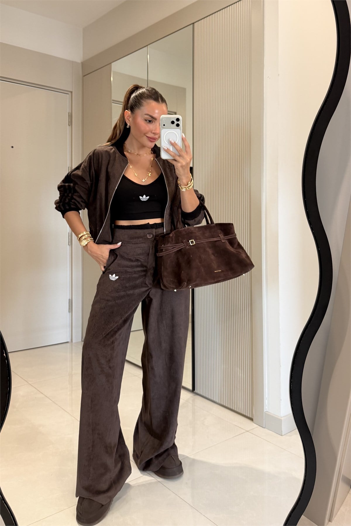 Rishi Kahve  Kadife Üçlü Marka Model Takım