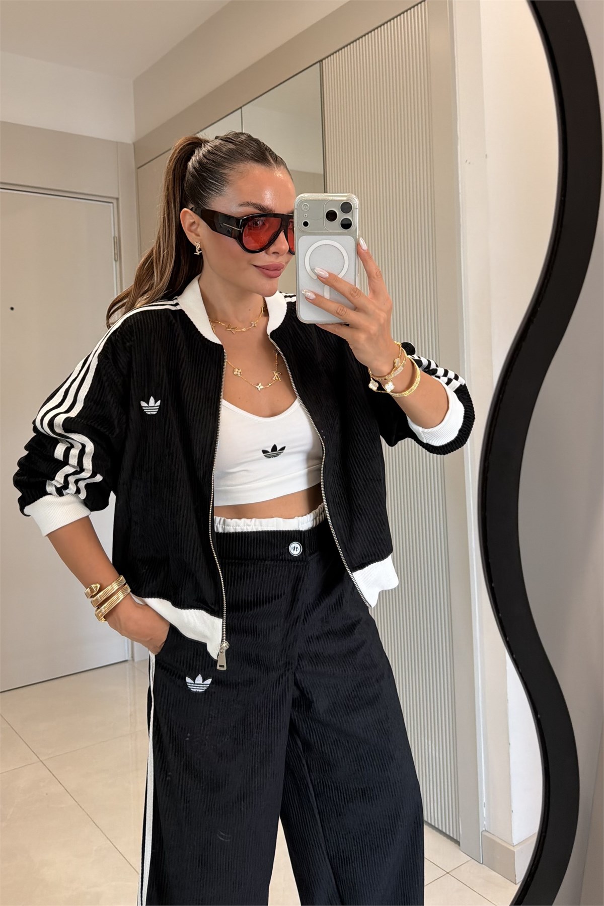 Rishi Siyah Kadife Üçlü Marka Model Takım