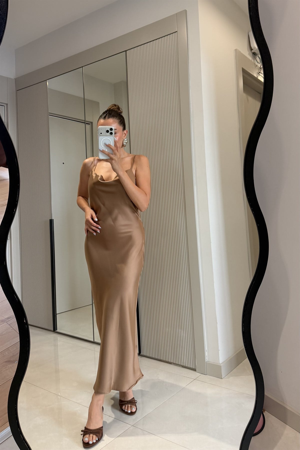 Rixton Vizon Saten Askılı Elbise