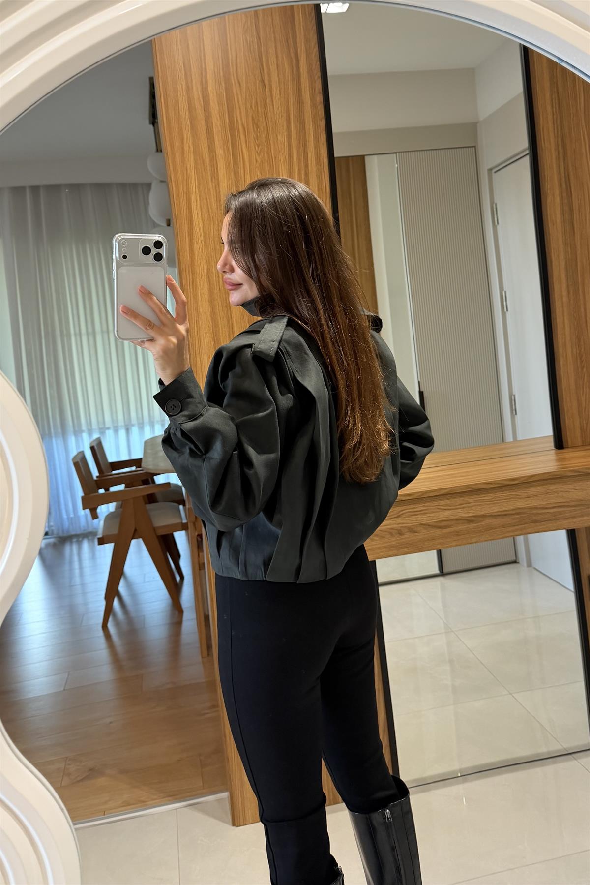 Rizzle Haki Süet Vatkalı Ceket