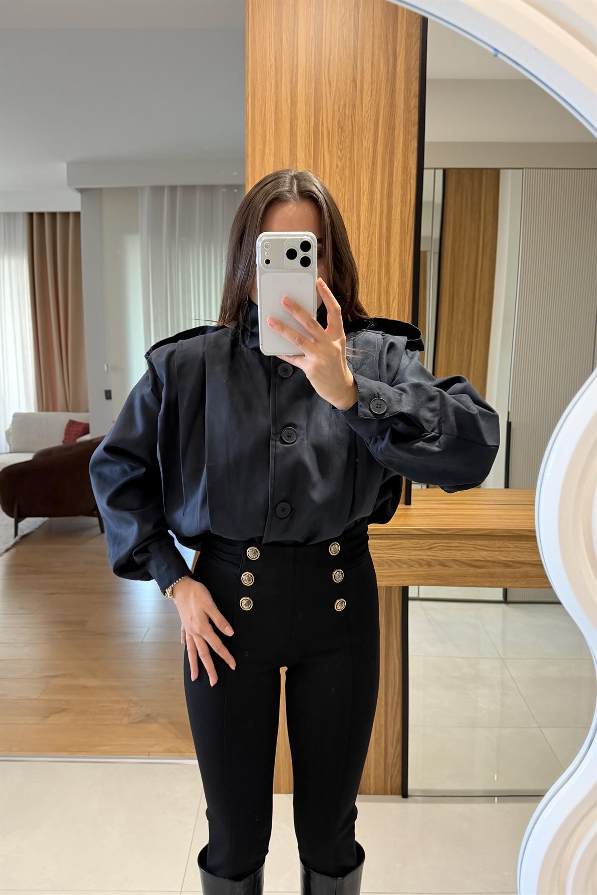 Rizzle Lacivert Süet Vatkalı Ceket