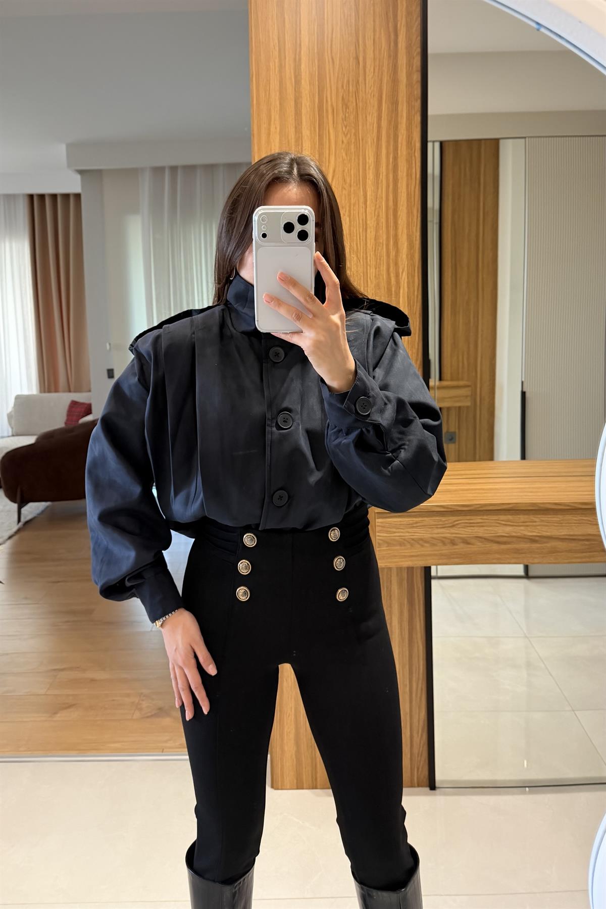 Rizzle Lacivert Süet Vatkalı Ceket