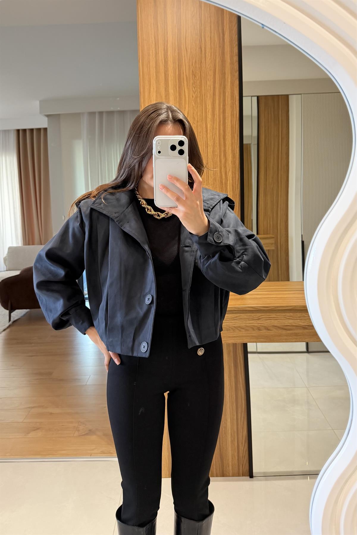 Rizzle Lacivert Süet Vatkalı Ceket