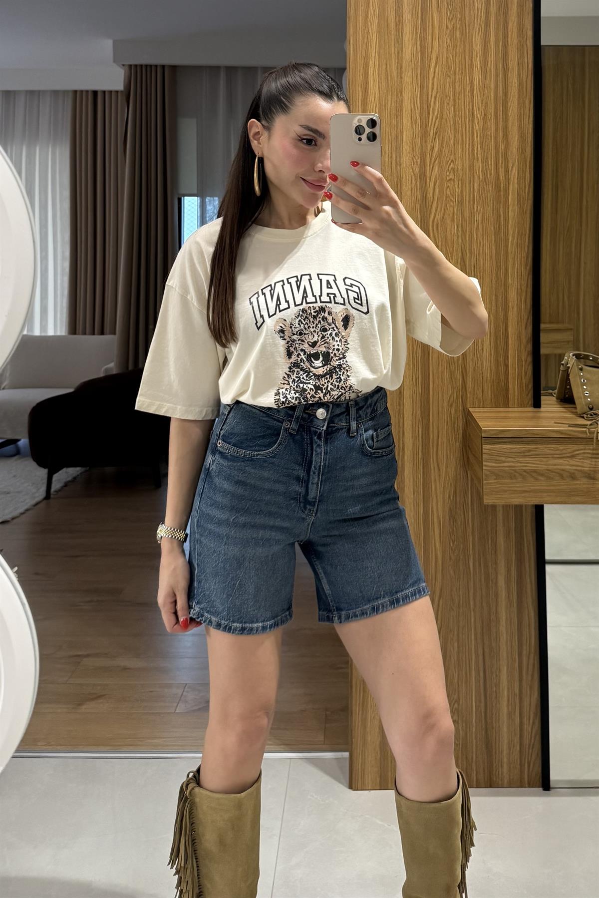 Roberts Darkblue Şehir Boy Kot Şort