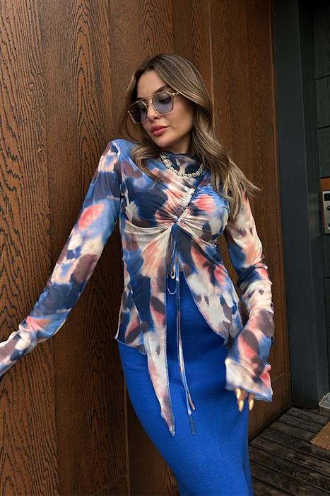 Rodalia Batik Desen Büzgülü Crop