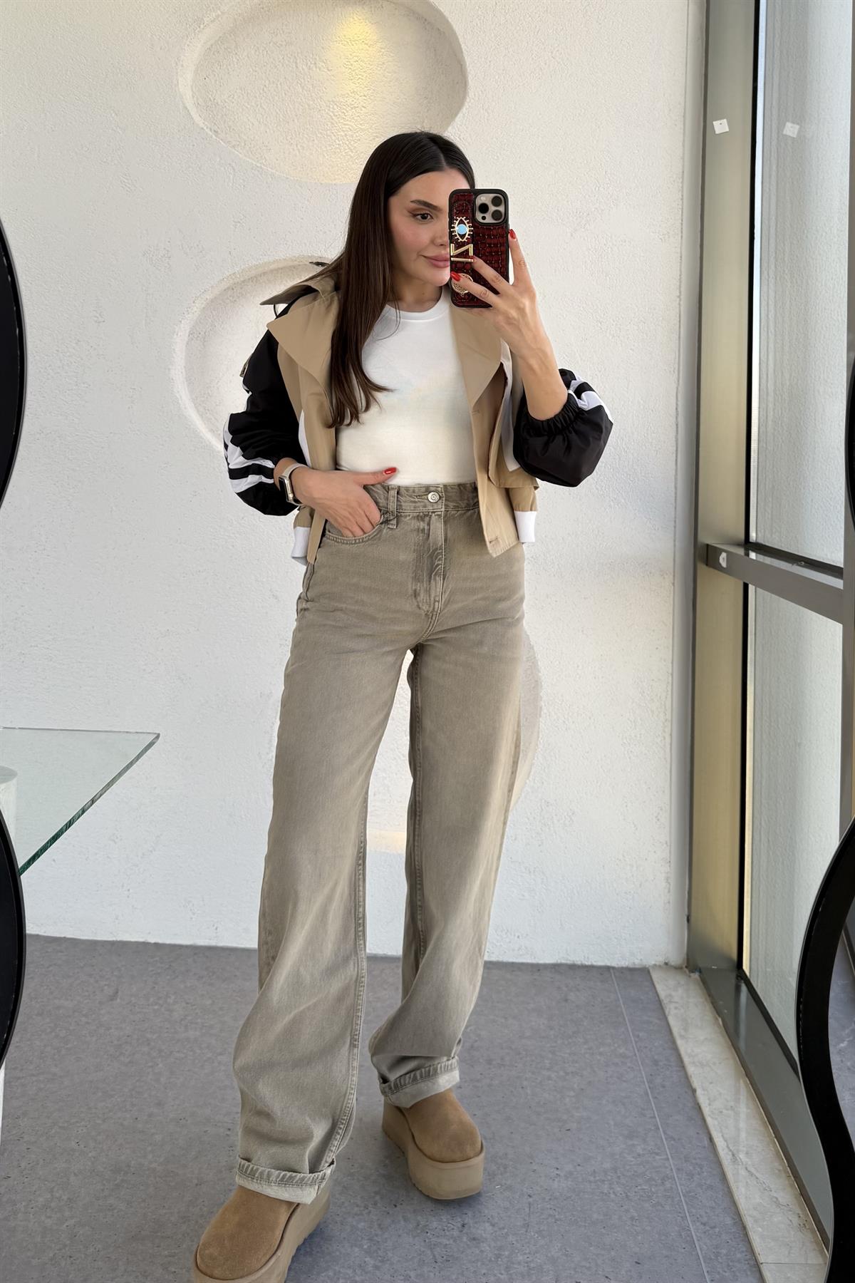 Roger Vizon Yıkama Wide Leg Jean 