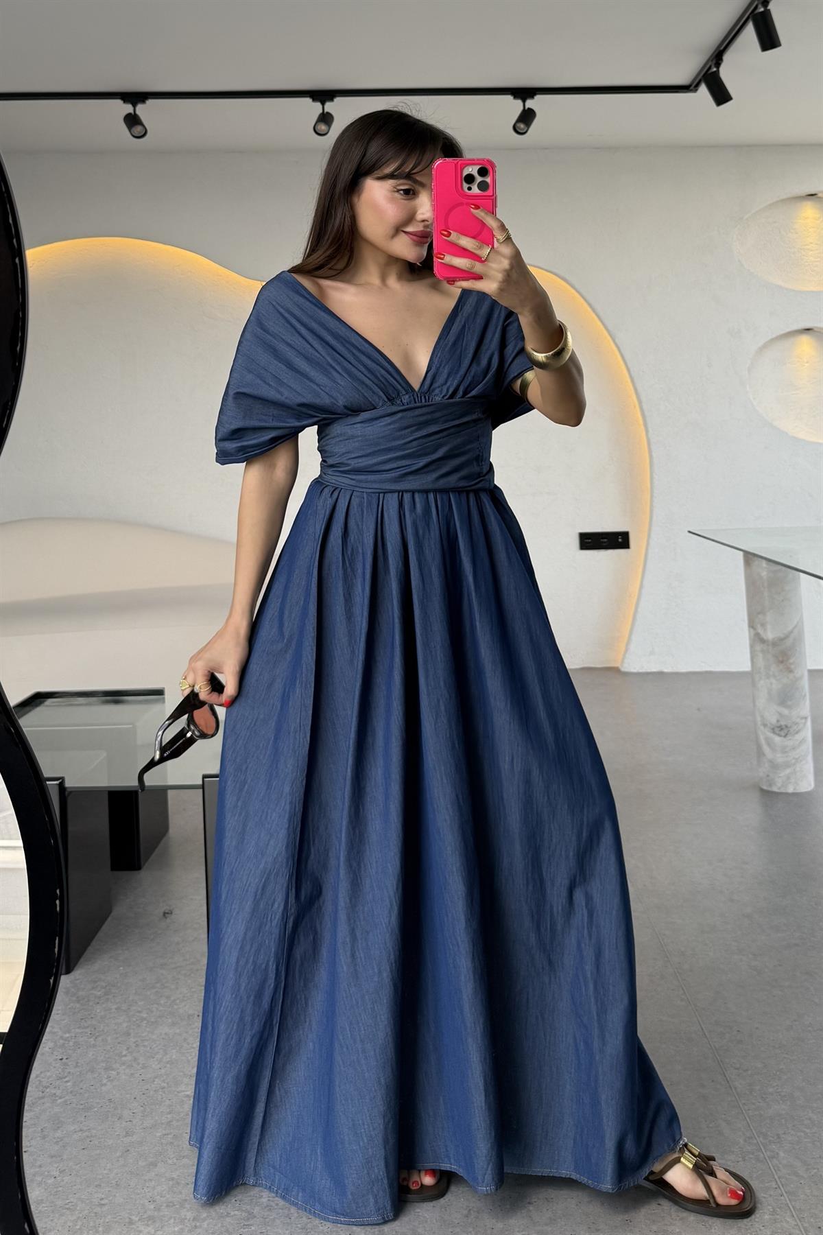 Rogers Denim Tensel Bağlamalı Elbise