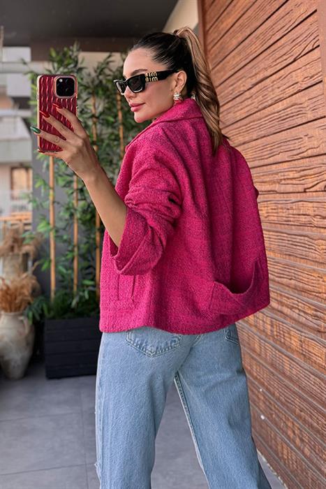 Roho Mini Tüvit Blazer Ceket - Fuşya