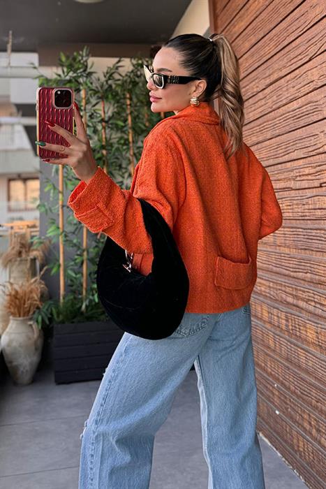 Roho Mini Tüvit Blazer Ceket - Turuncu