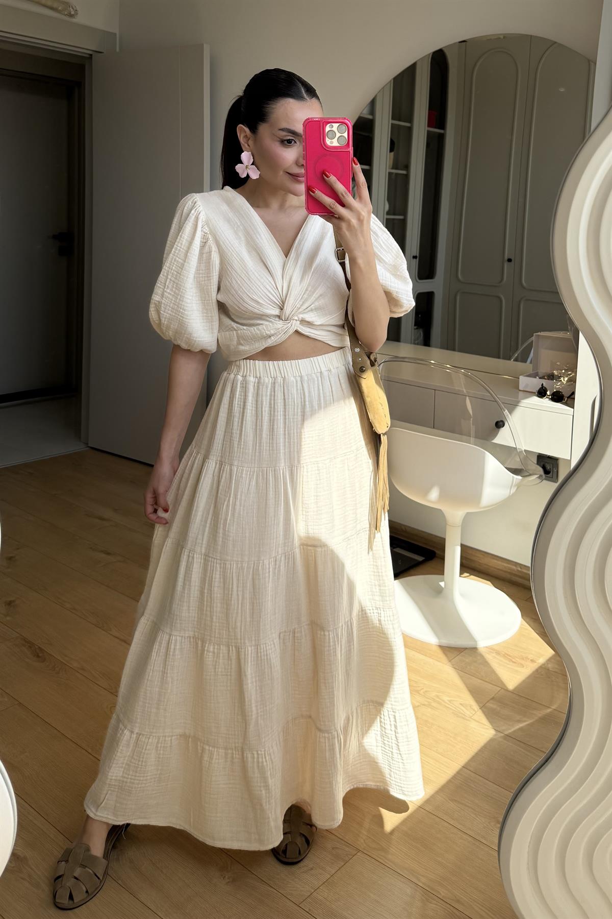 Roland Bej Müslin Çan Etek