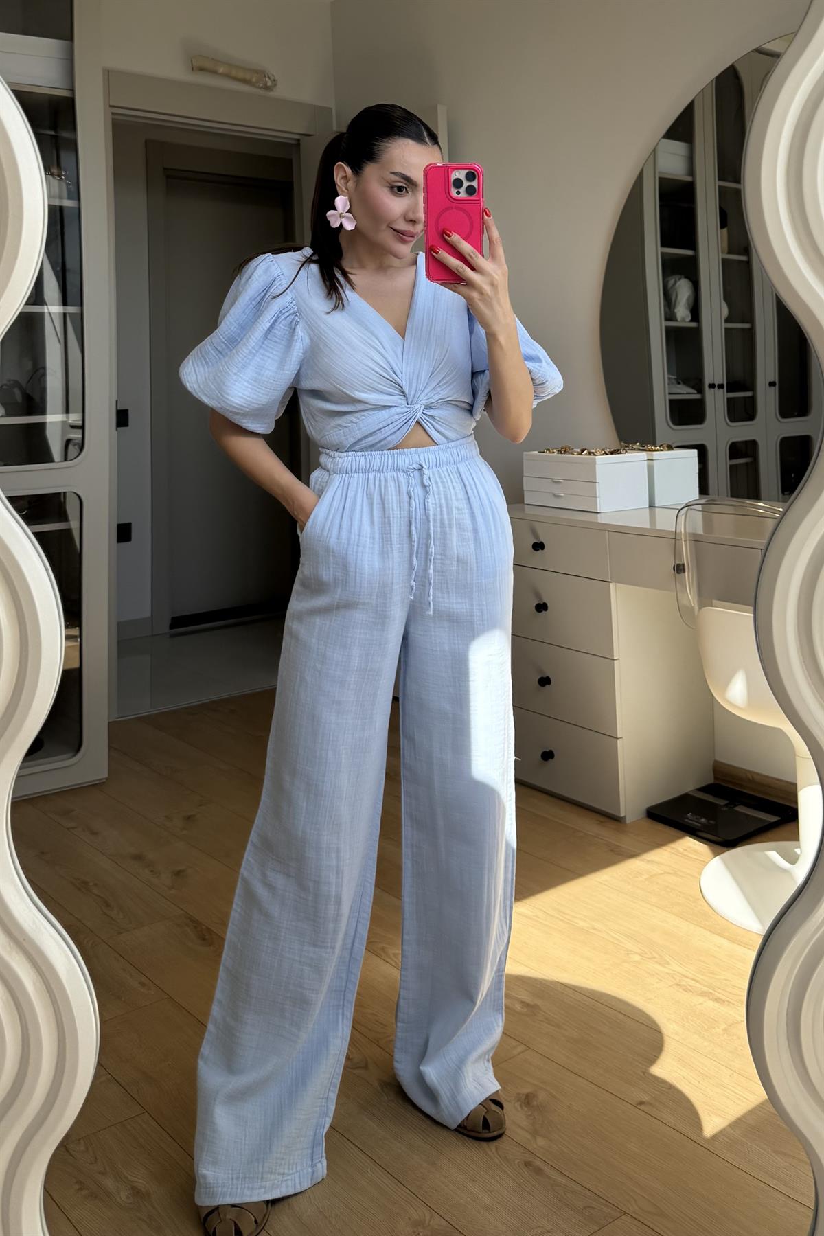 Roland Mavi Müslin Pantolon 