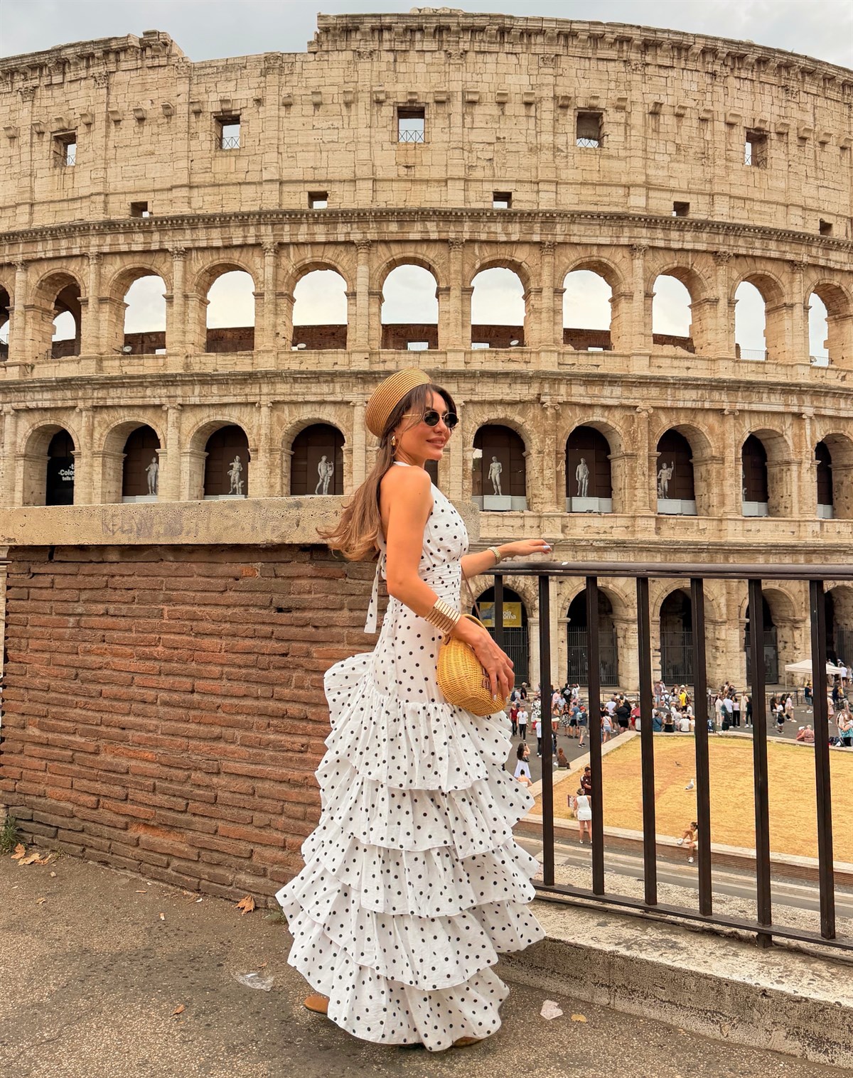 Rome Puantiyeli Asimetrik Elbise