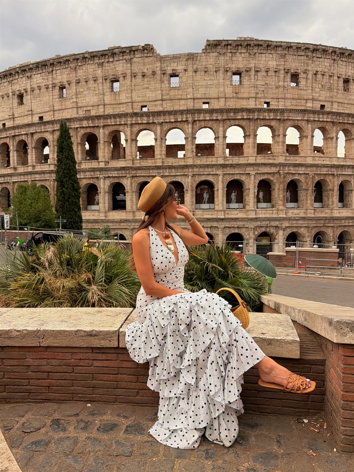 Rome Puantiyeli Asimetrik Elbise