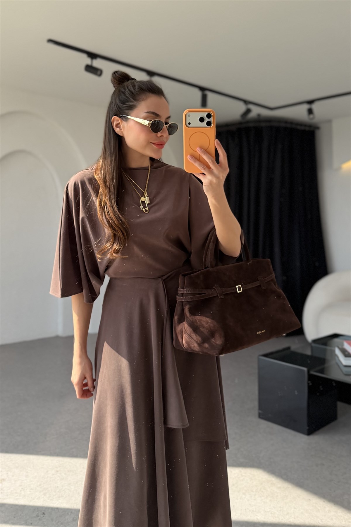 Ronay Modal Beli Drapeli Asimetrik Etek Takım