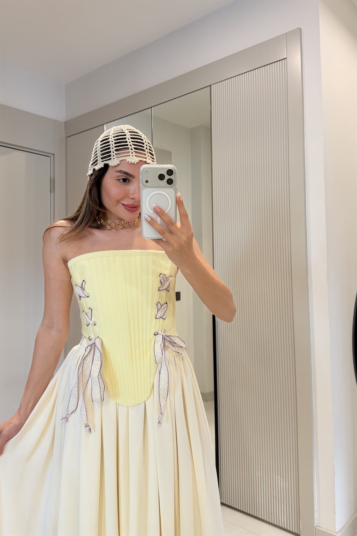 Rosaly Sarı Balenli Korse Büstiyer 