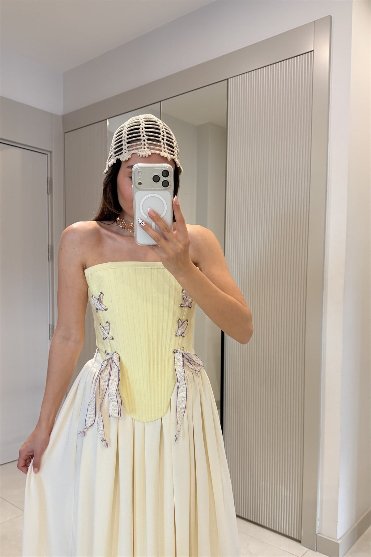 Rosaly Sarı Balenli Korse Büstiyer 