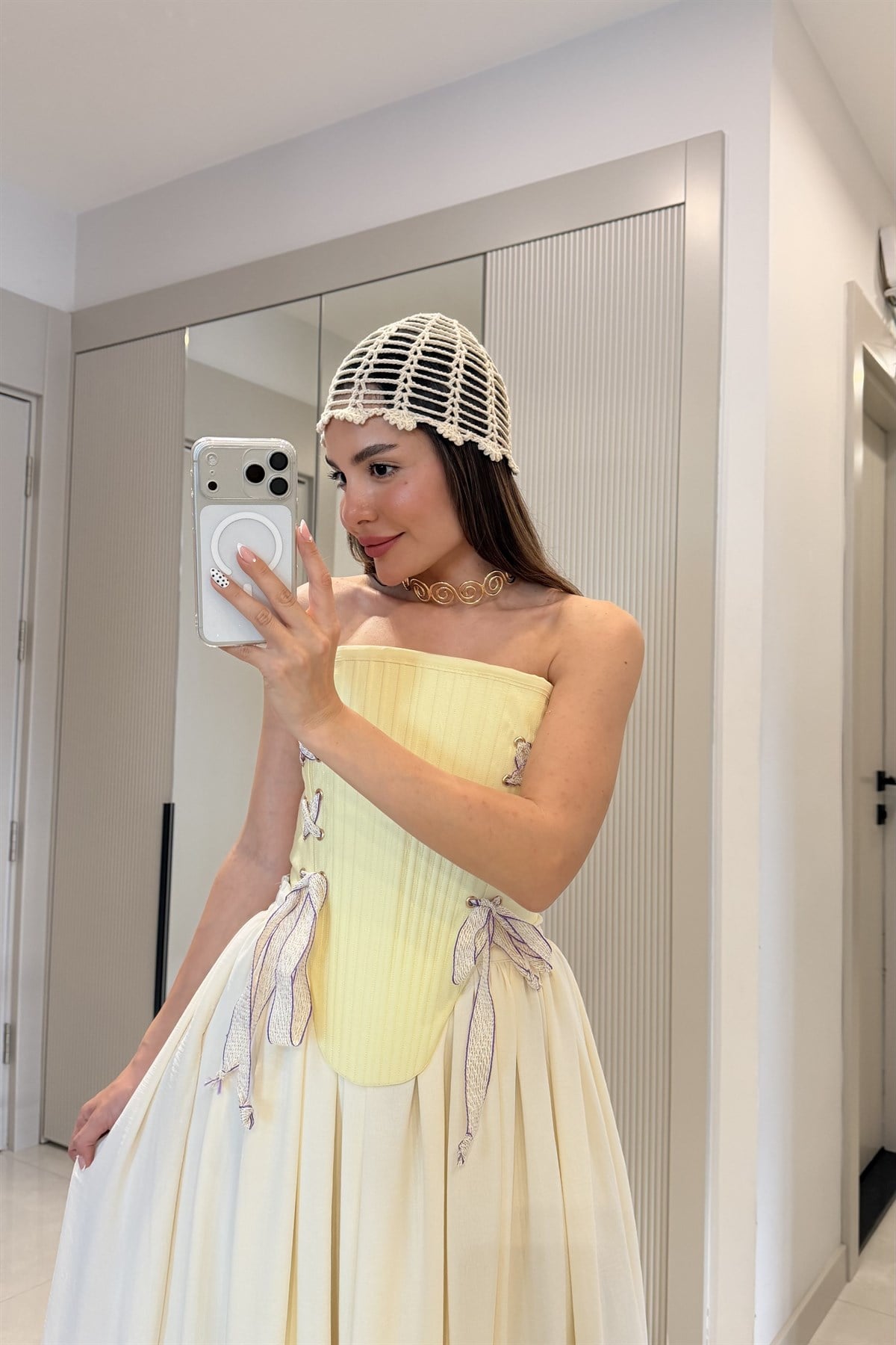 Rosaly Sarı Balenli Korse Büstiyer 