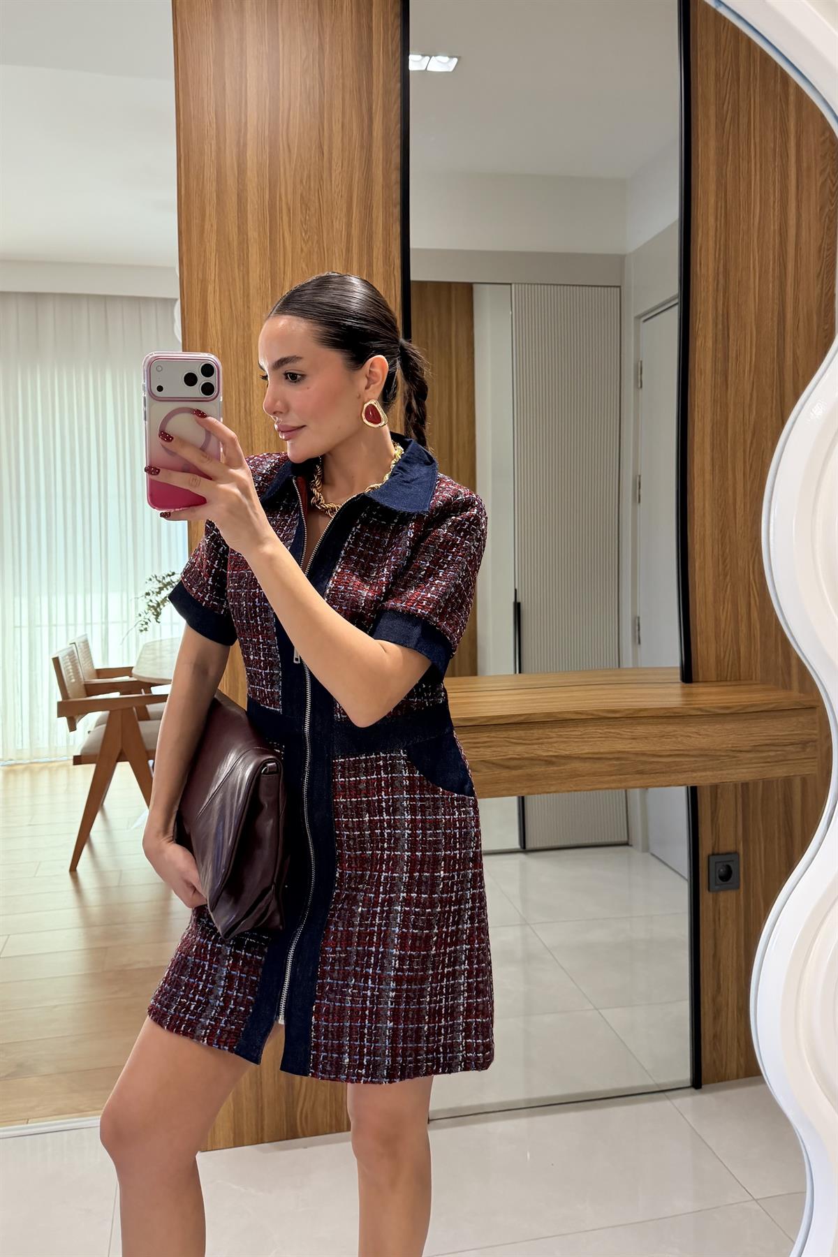 Rosita Bordo Tüvit Elbise