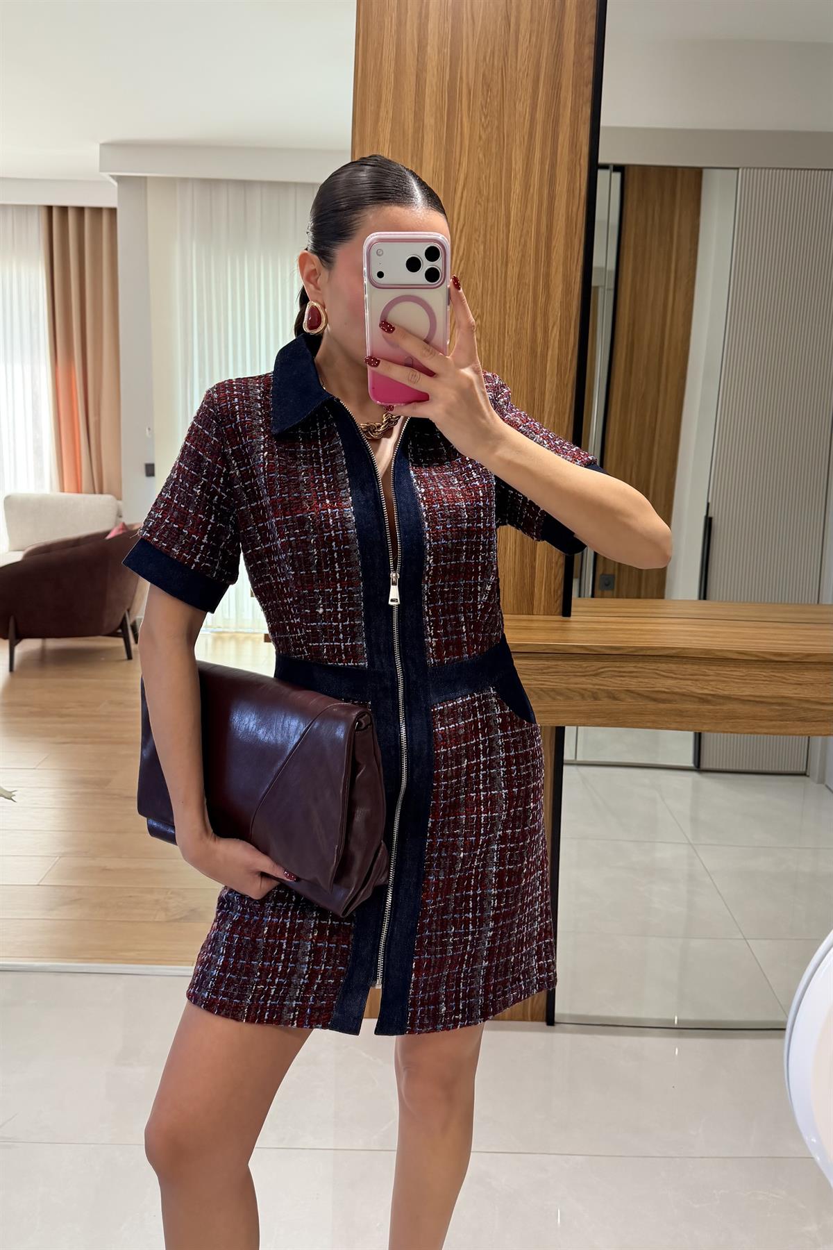 Rosita Bordo Tüvit Elbise