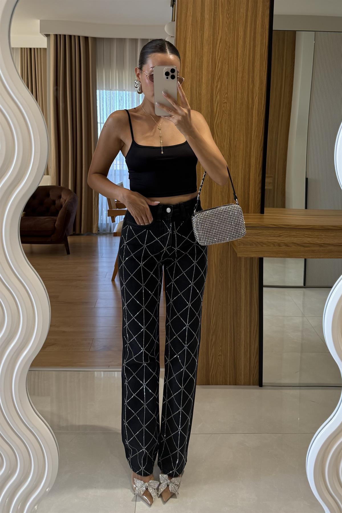 Rotterdam Full Çapraz Taşlı Jean