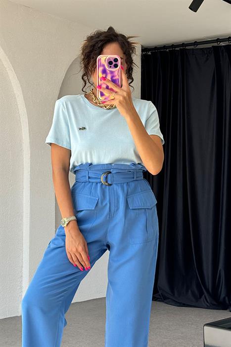 Rovena Kargo Cepli Kemerli Pantolon-Mavi