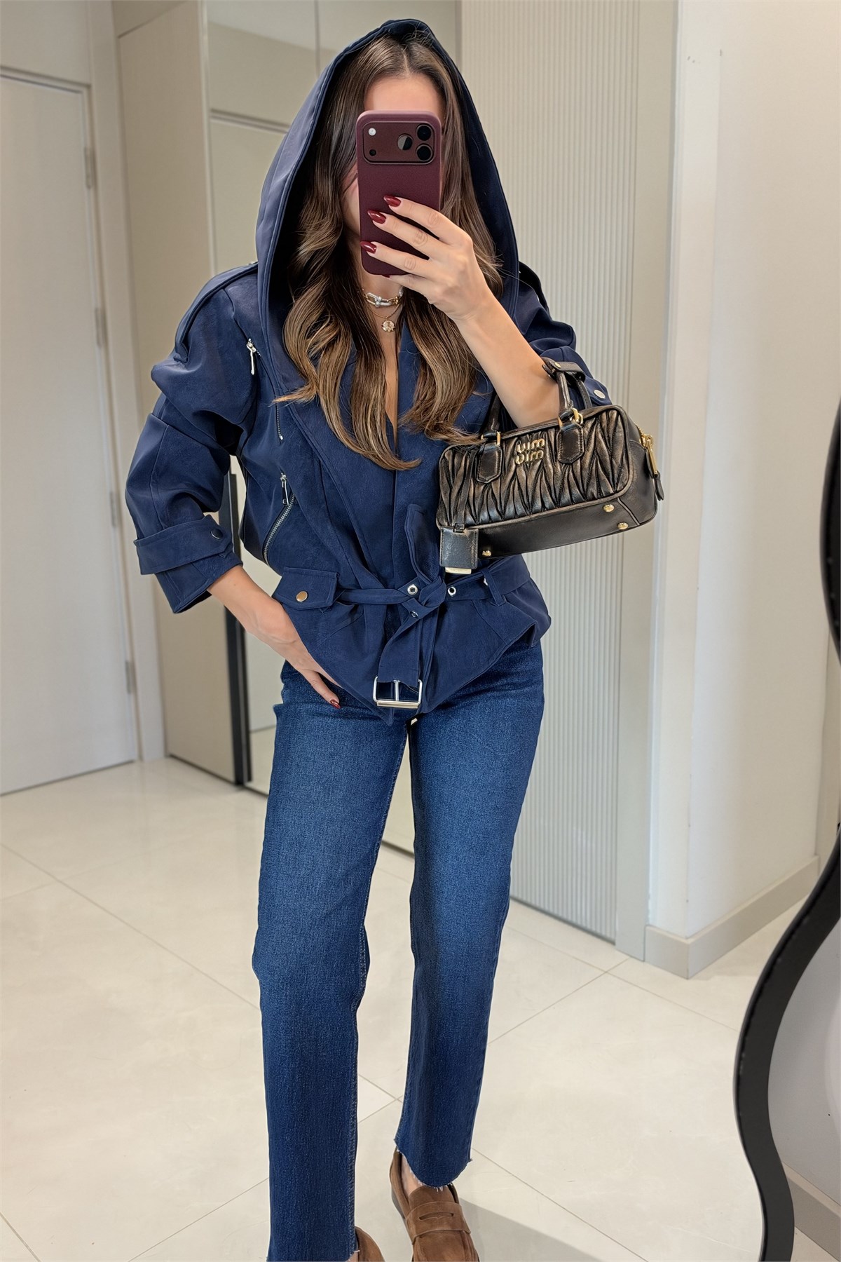 Rovena Midblue Yüksek Bel Straight  Jean