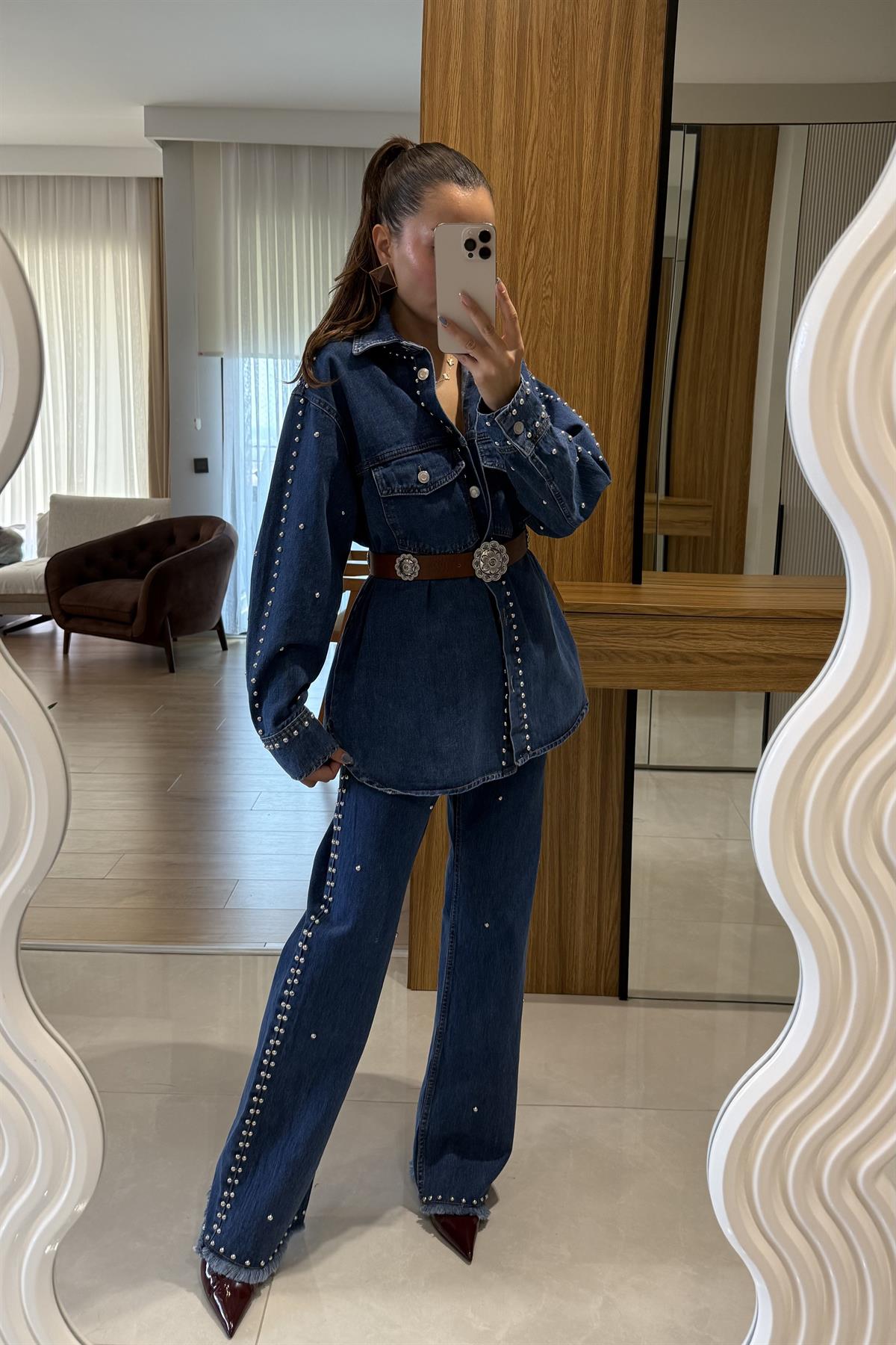 Rover Zımbalı Premium Denim Takım