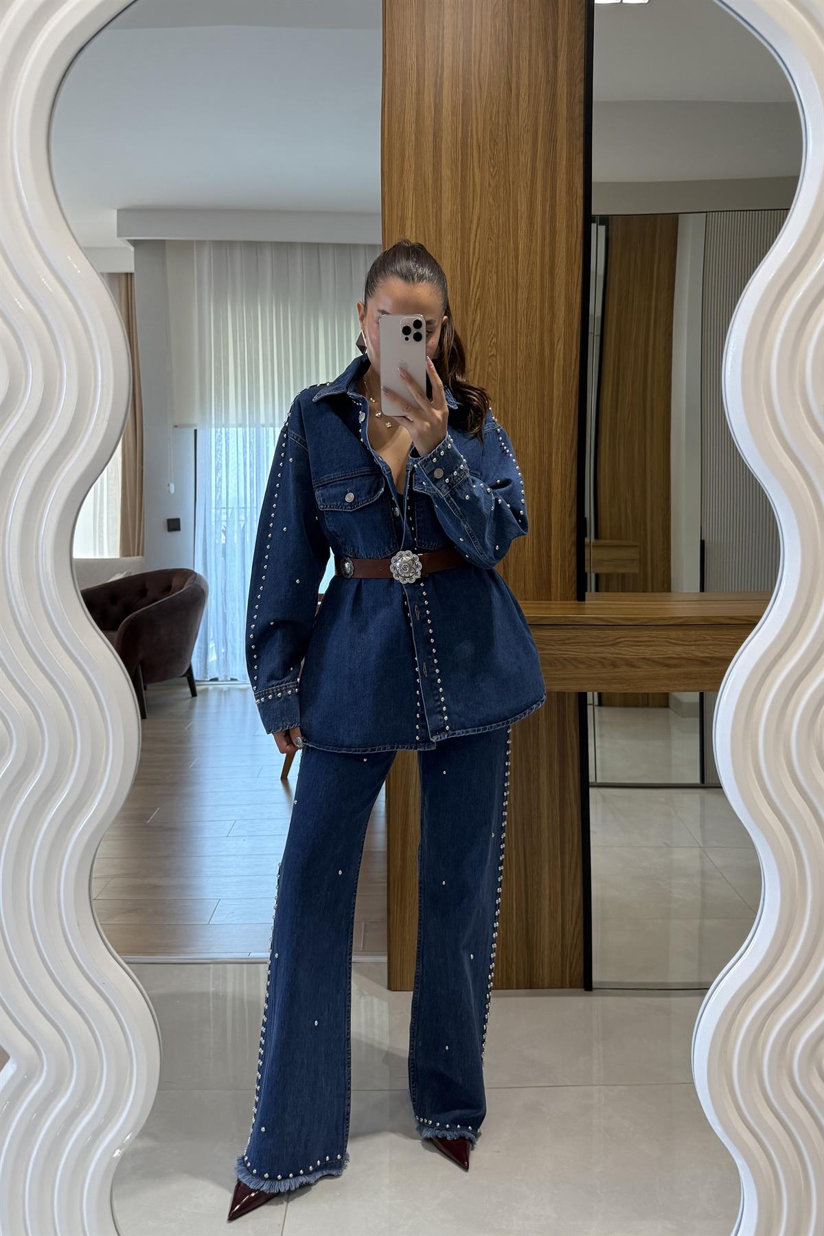 Rover Zımbalı Premium Denim Takım