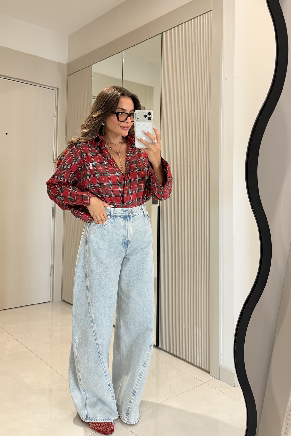 Royal Kırmızı Ekose Marka Model Gömlek