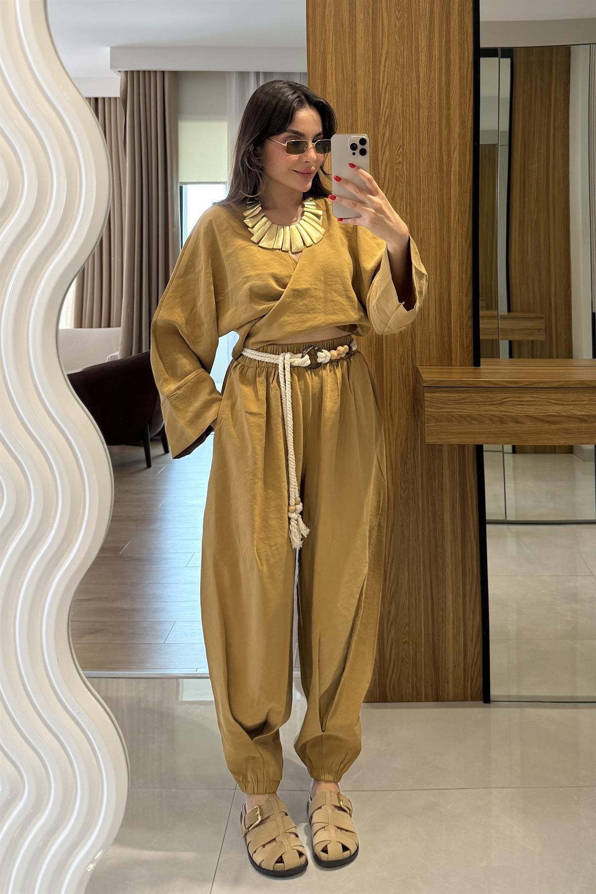 Ruffle Hardal Tensel Kemerli Takım 