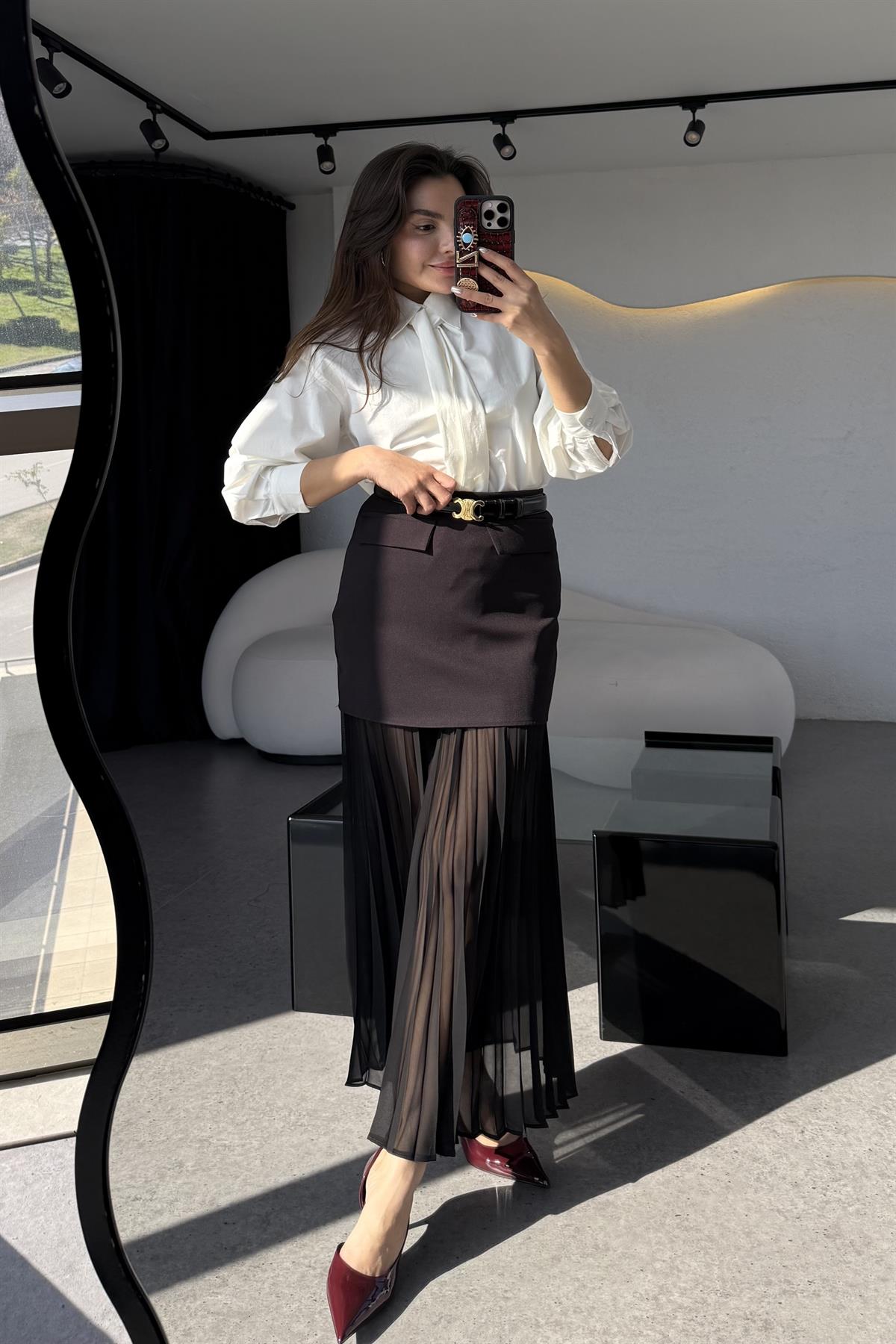 Rustica İçi Piliseli Tasarım Etek 