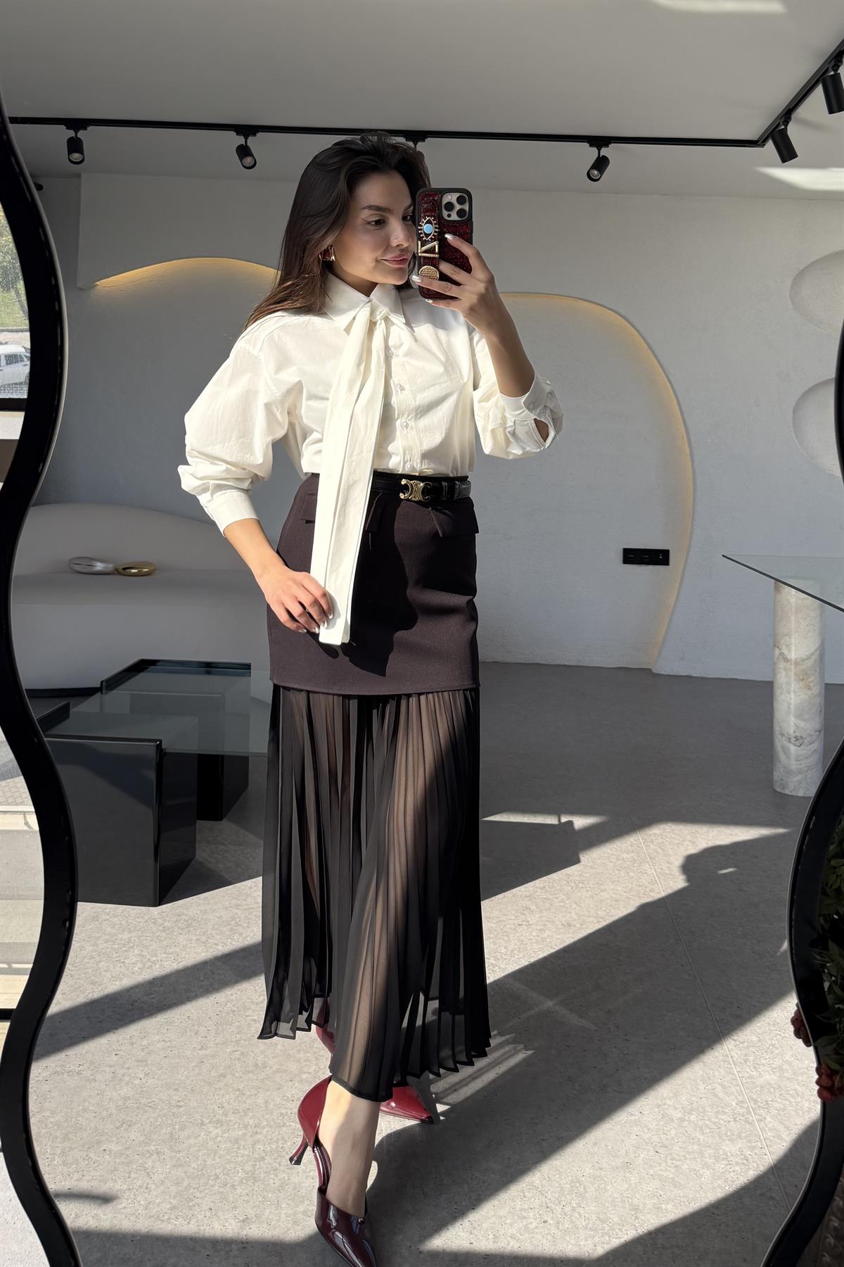 Rustica İçi Piliseli Tasarım Etek 