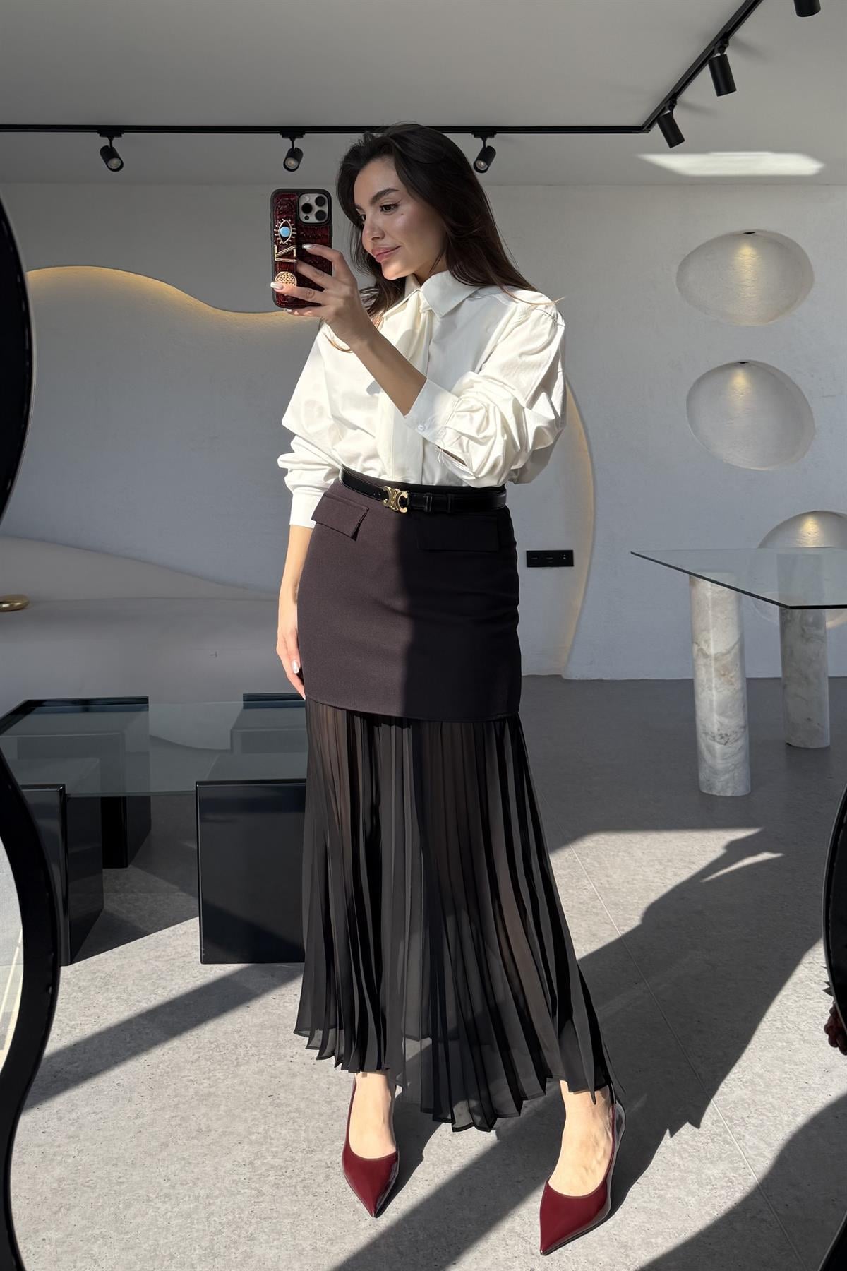 Rustica İçi Piliseli Tasarım Etek 