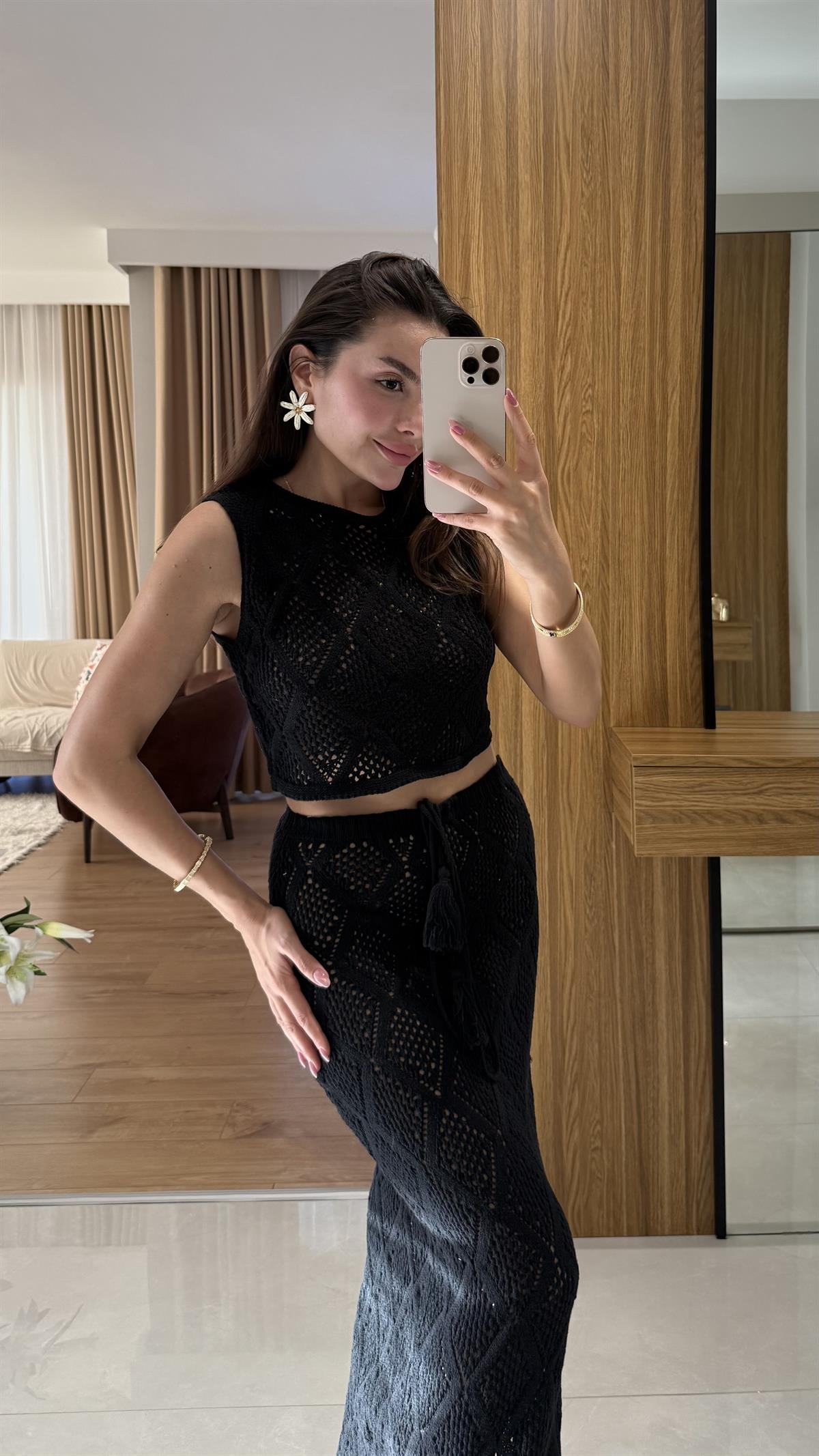 Samba Siyah Etekli Triko Takım