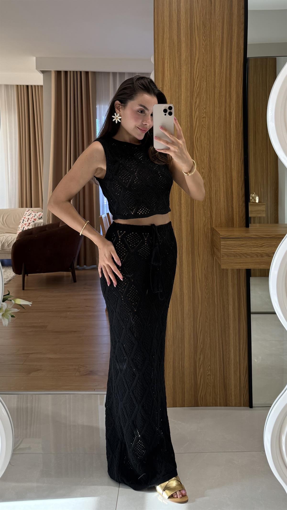 Samba Siyah Etekli Triko Takım