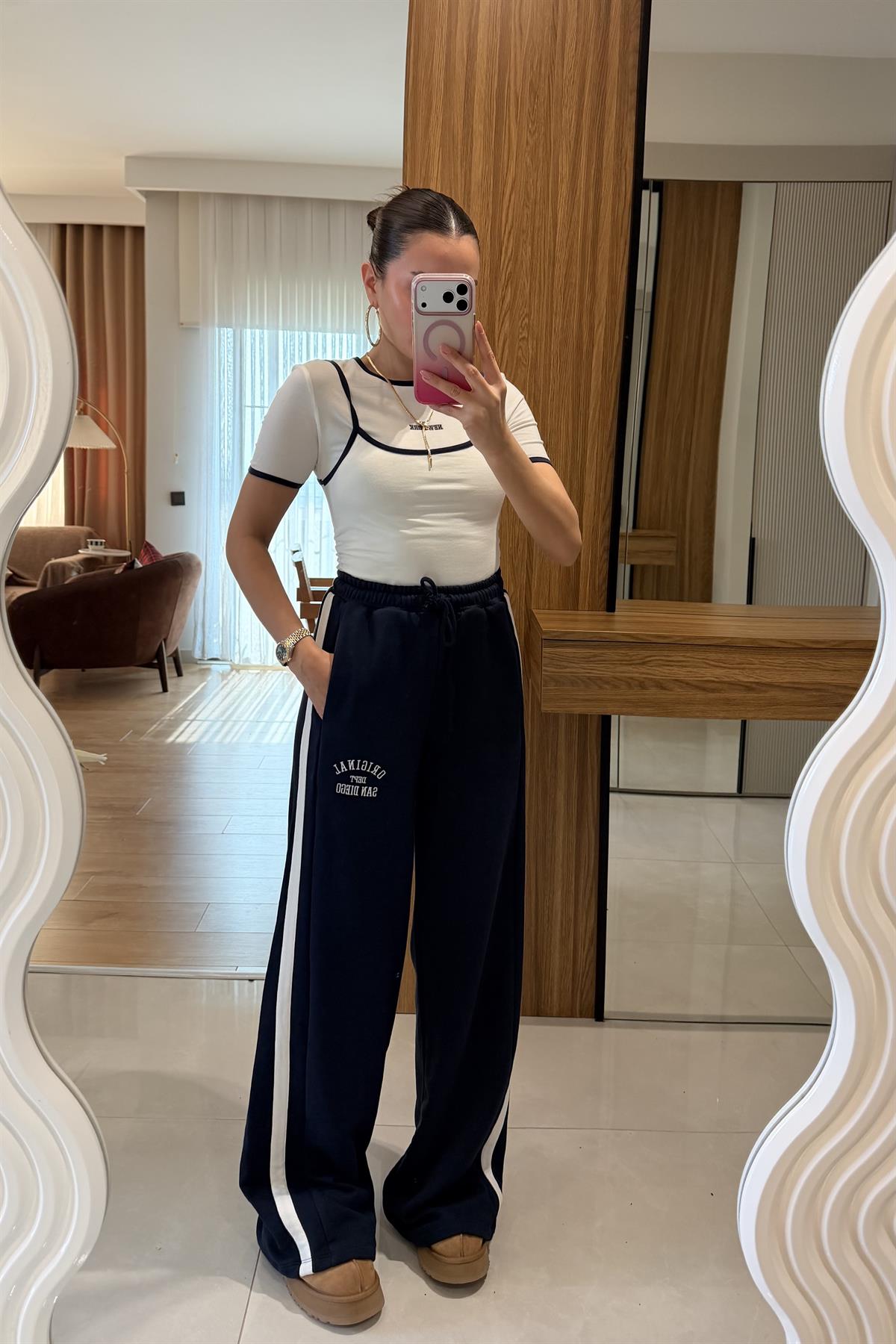 San Diego Lacivert Şerit Detaylı Eşofman Altı