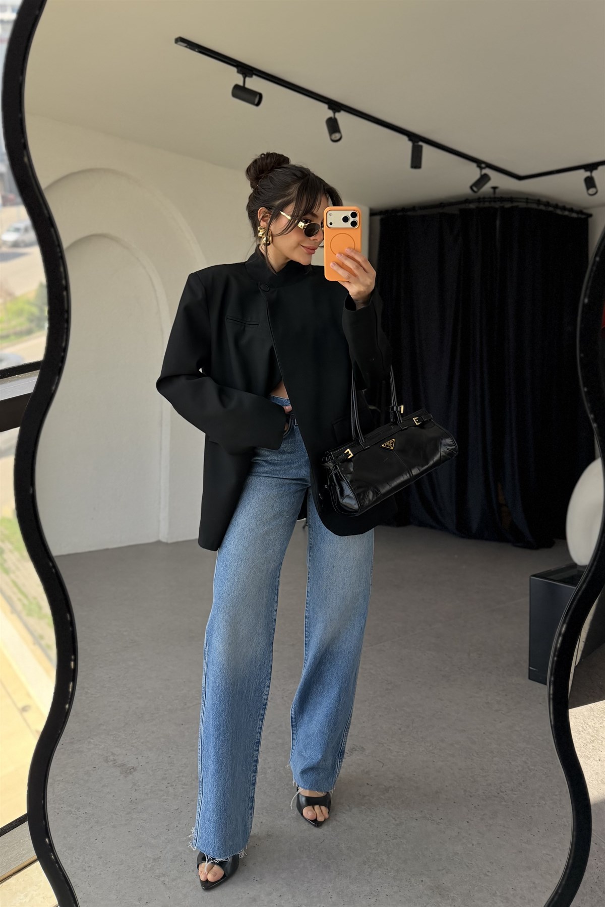 Sartre Midblue Yüksek Bel Straight Jean