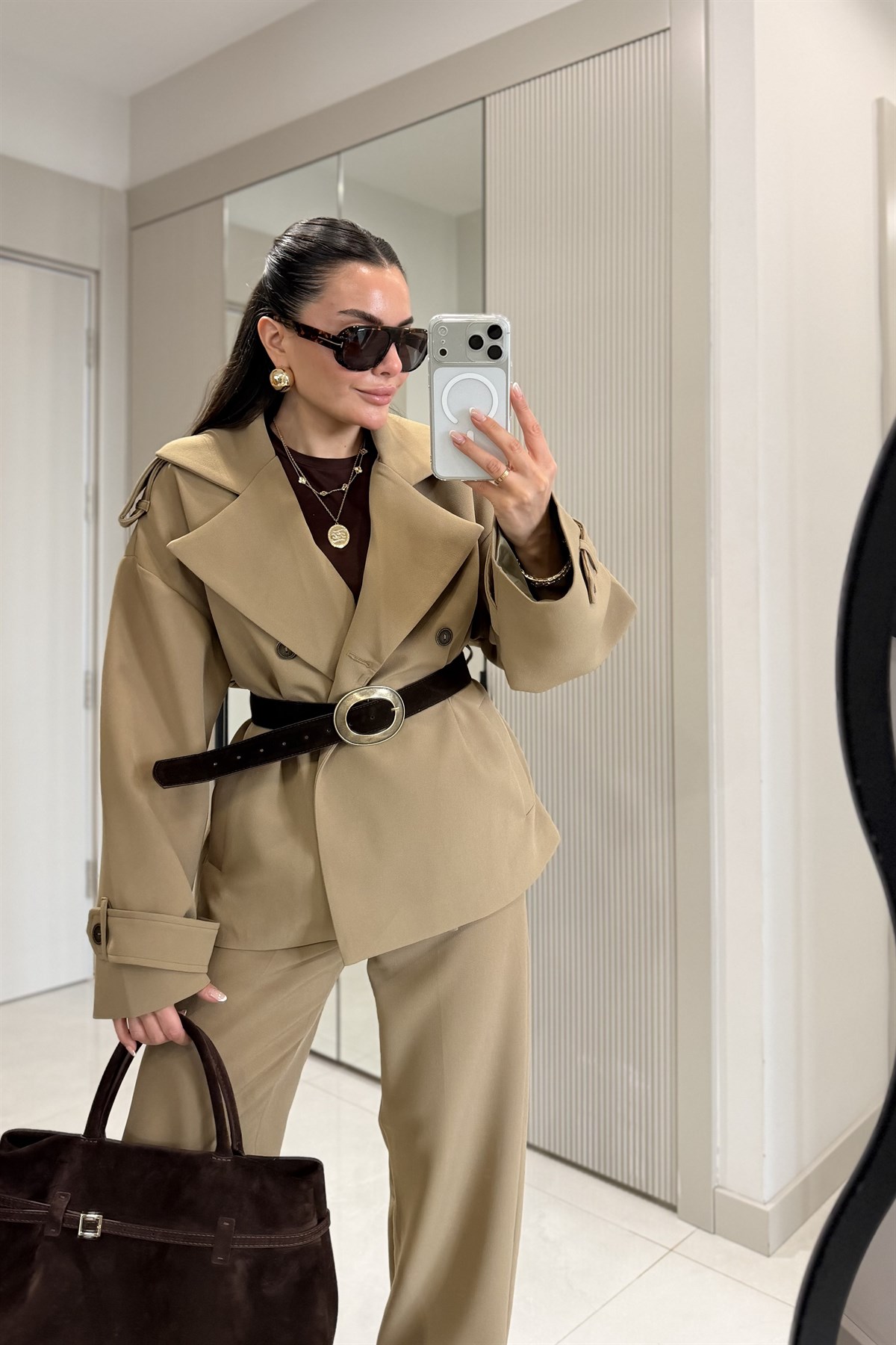 Self Olive Kemerli Premium Trenç