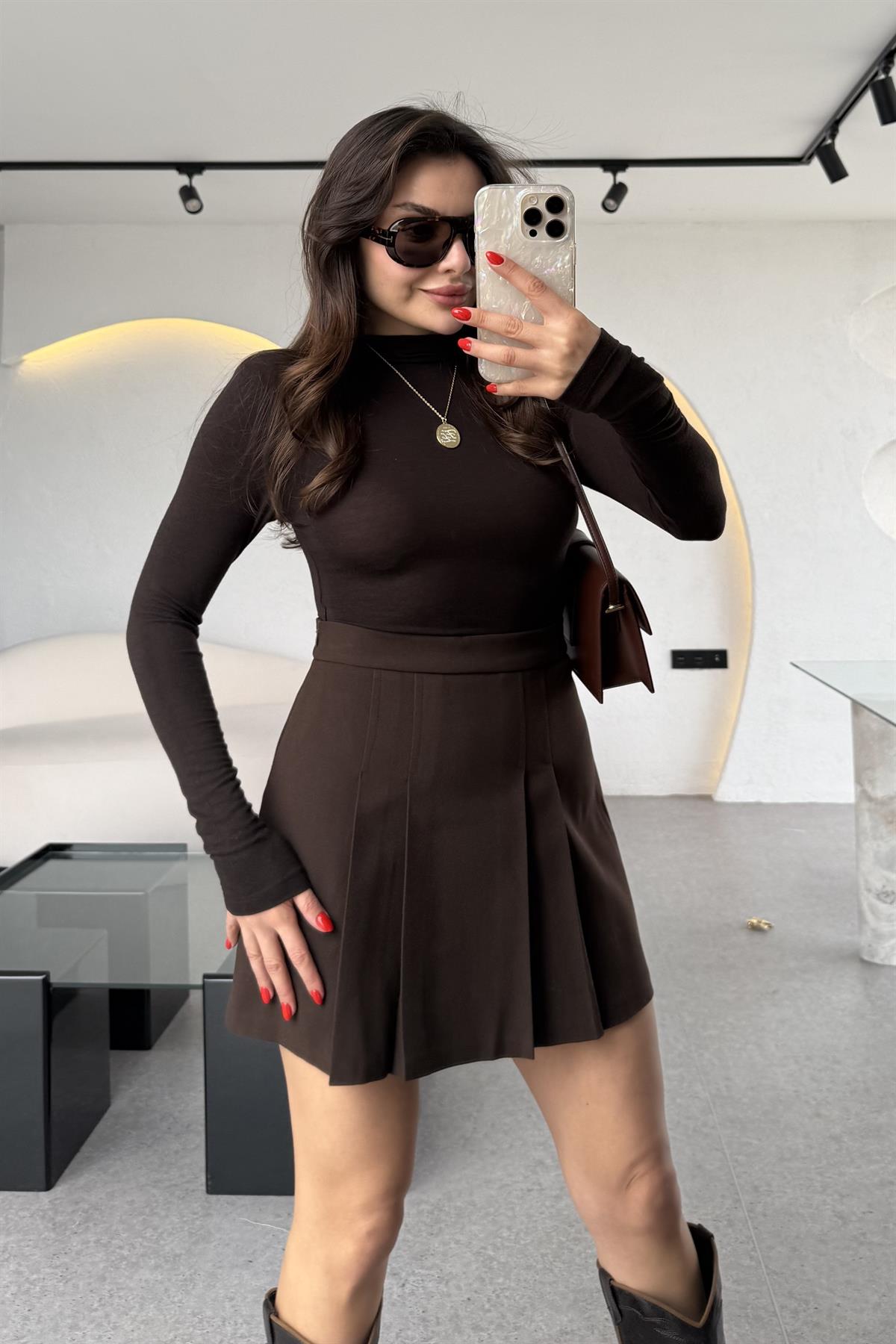 Seul Acı Kahve Kendinden Yakalı Body