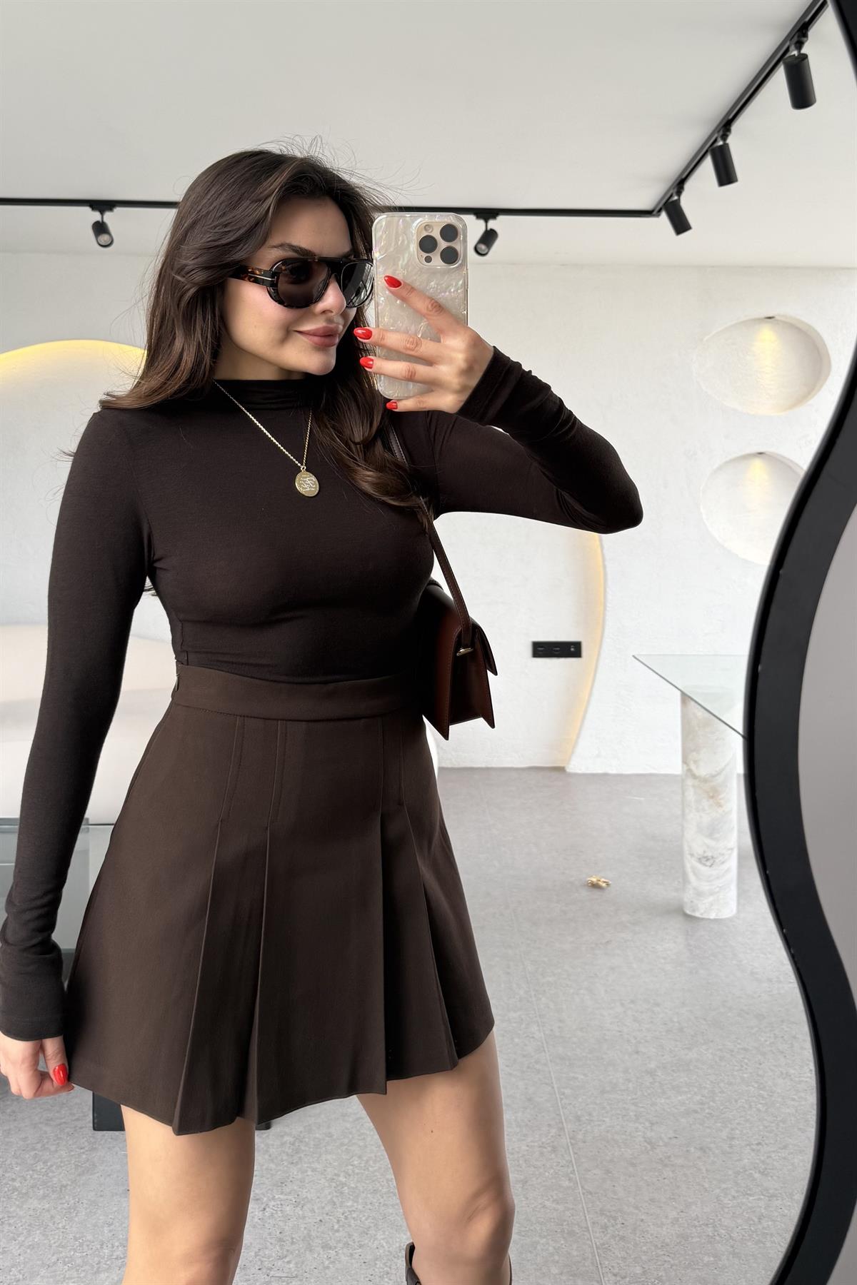 Seul Acı Kahve Kendinden Yakalı Body