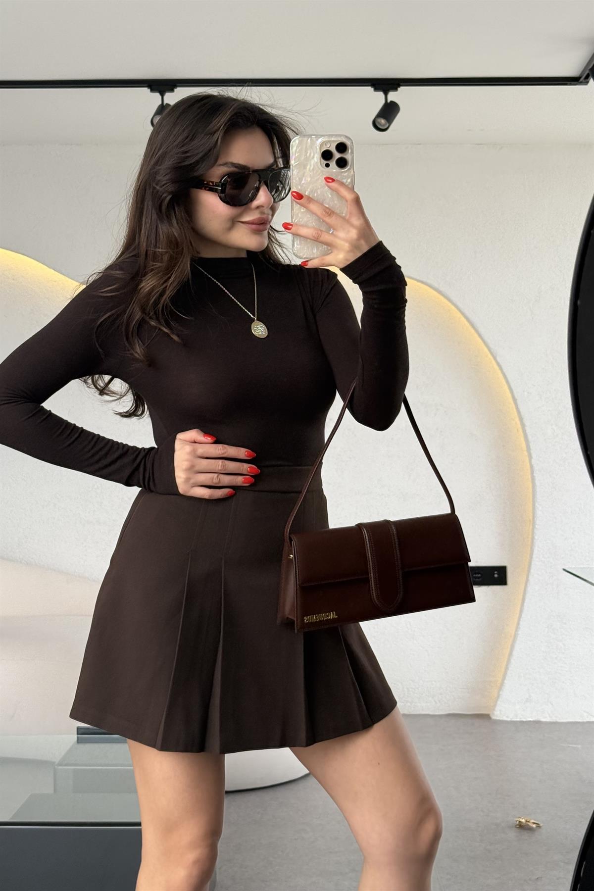 Seul Acı Kahve Kendinden Yakalı Body