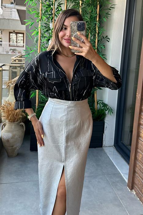 Shanna Parlak Dokulu Kalem Etek - Gümüş