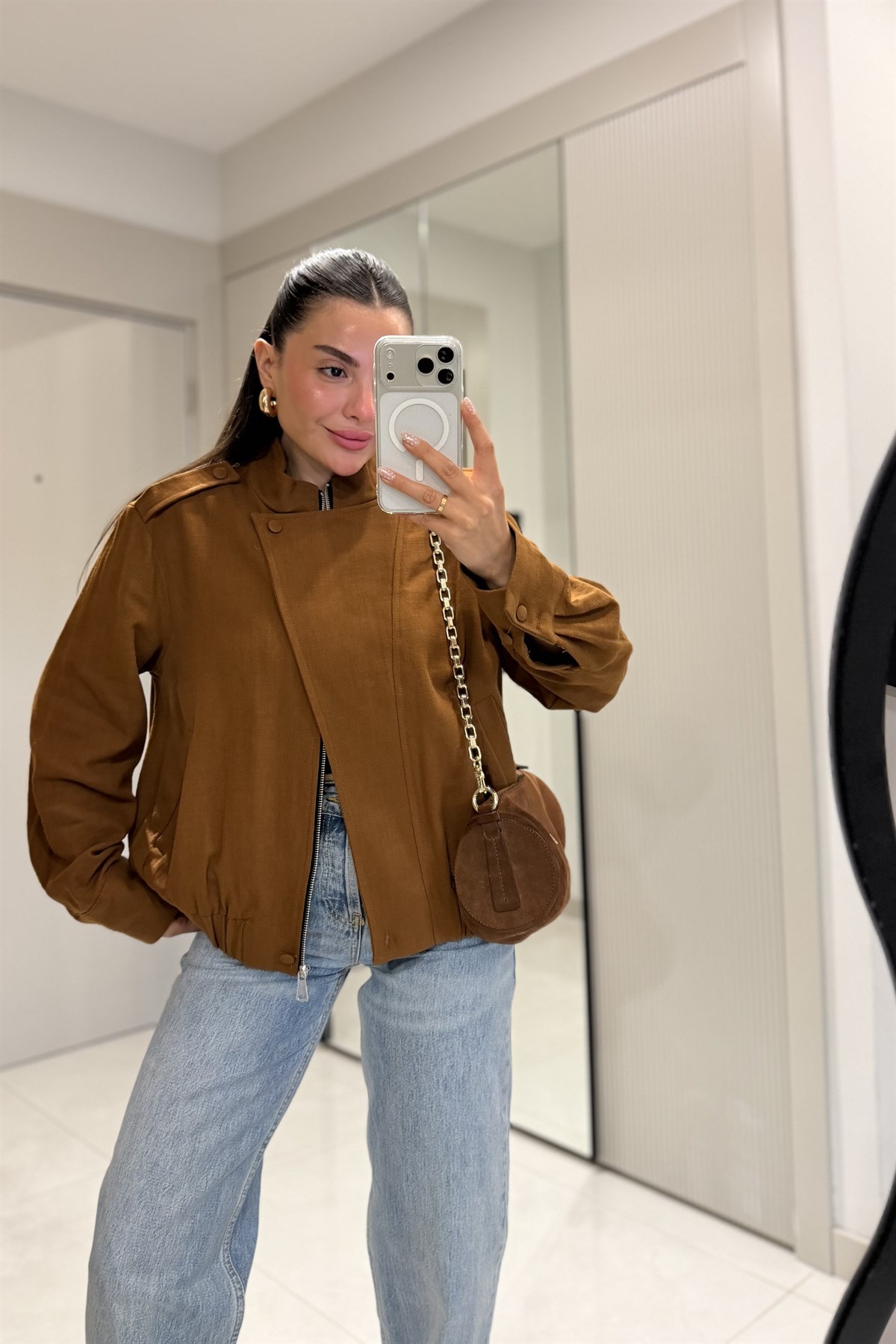 Share Taba Keten Bomber Ceket