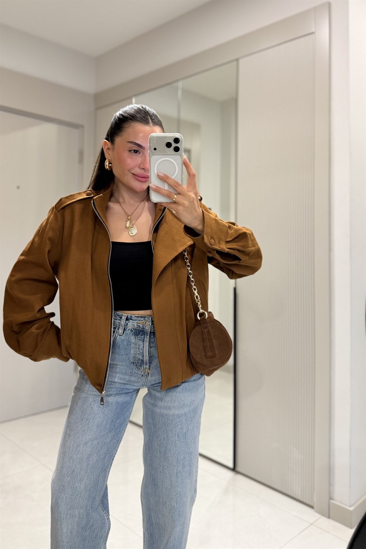 Share Taba Keten Bomber Ceket